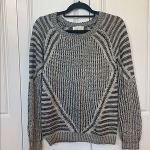 Sabine chunky knit sweater grey & black pattern
